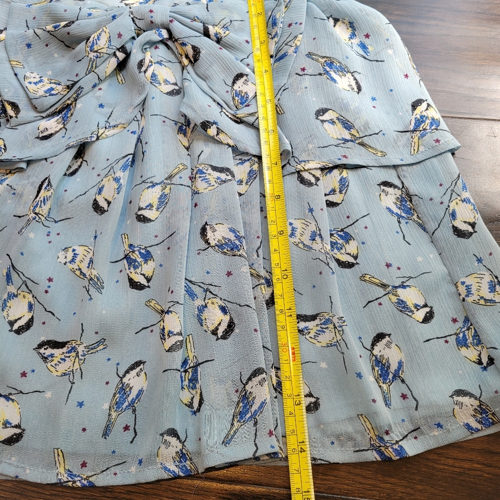 Steve Madden Blue Bird Print Skirt - Picture 10 of 10